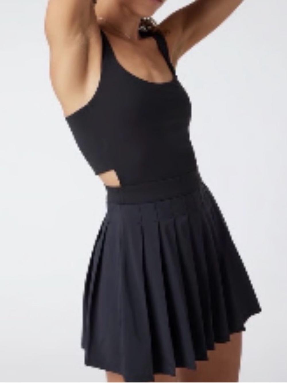 Vuori Black Racerback Pleated Tennis Dress - Picture 5 of 6